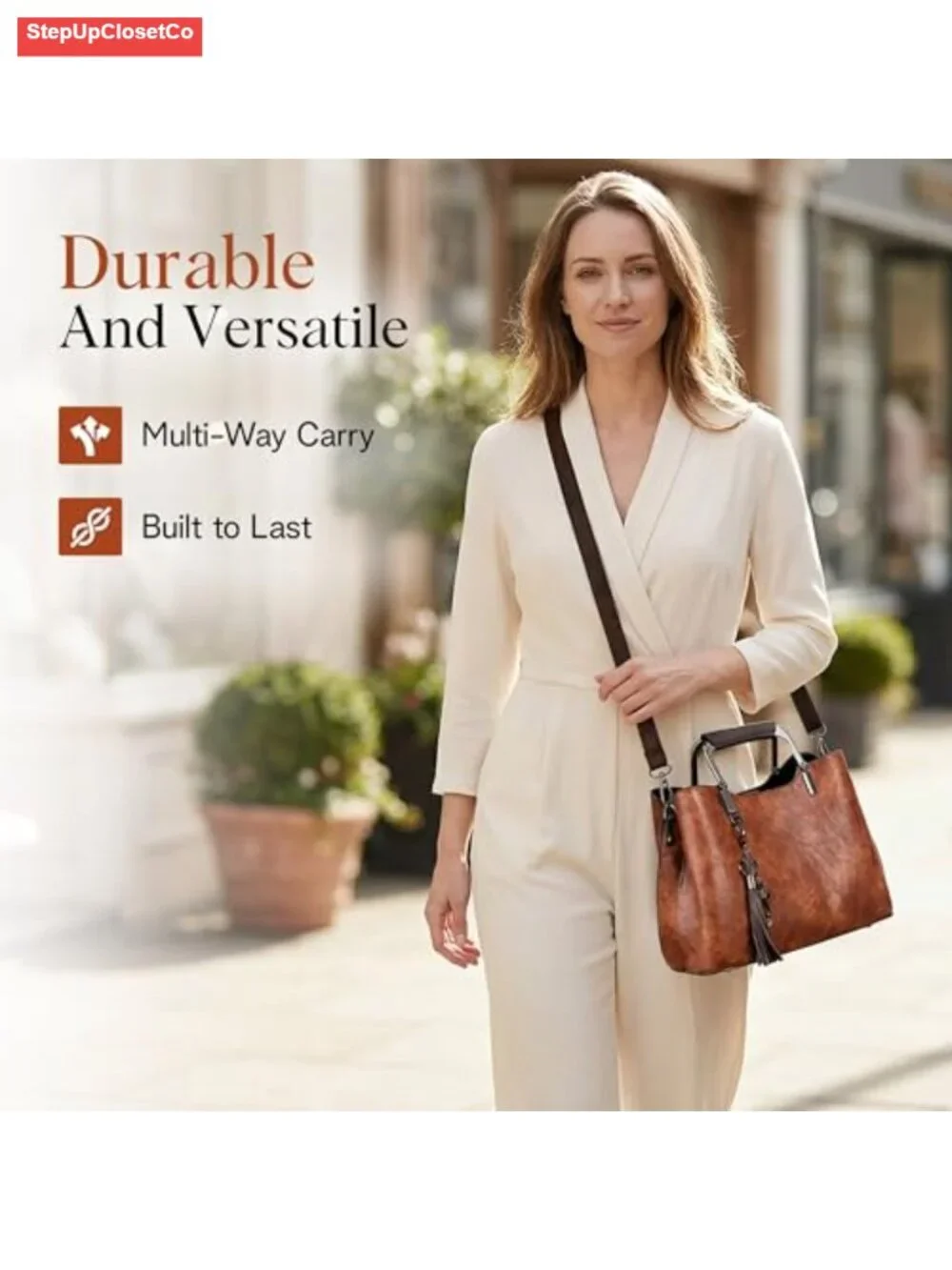 Vegan Leather Satchel Purse, Top Handle, Crossbody